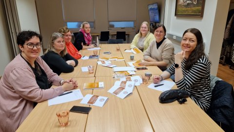 Hér má sjá nokkra trúnaðarmenn Einingar-Iðju sem starfa á leikskólum á fundi í síðustu viku.