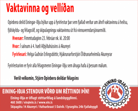 Vaktavinna og vellíðan - fyrirlestur í kvöld