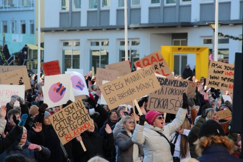 Frábær mæting á baráttufund á Akureyri - Myndir