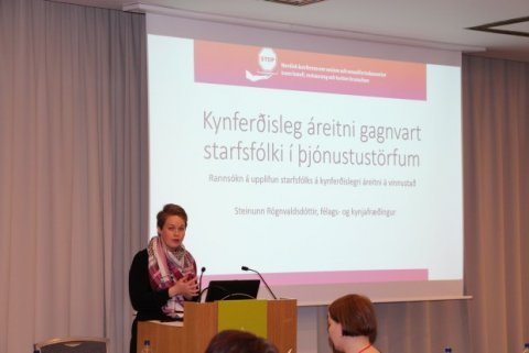 Steinunn að kynna niðurstöðurnar í gær