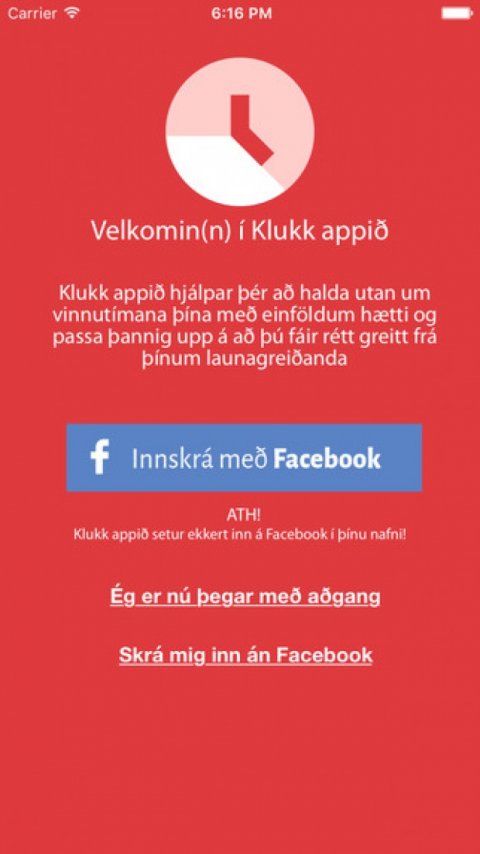 Náðu þér í KLUKK - tímaskráningarapp fyrir snjallsíma