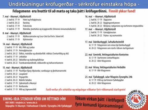 Undirbúningur kröfugerðar, sérkröfur einstakra hópa