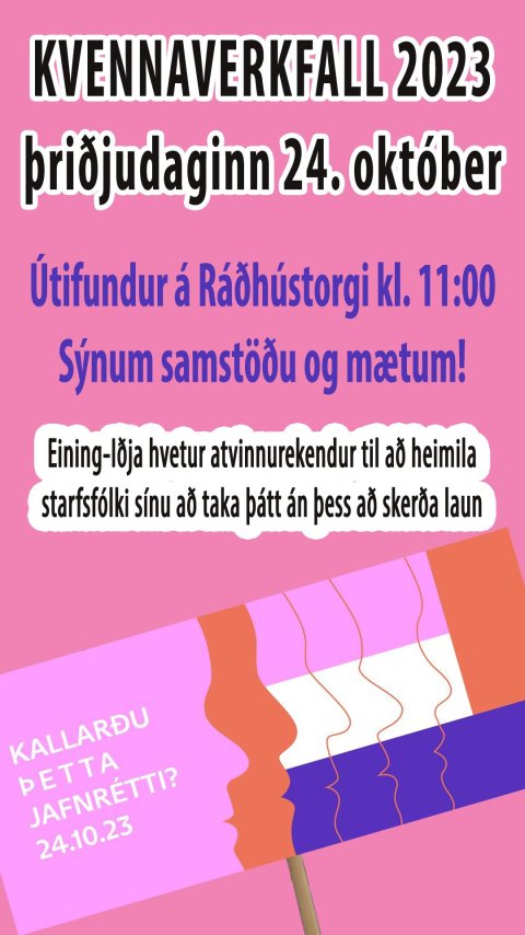 Kvennaverkfall 24. október - skert þjónusta