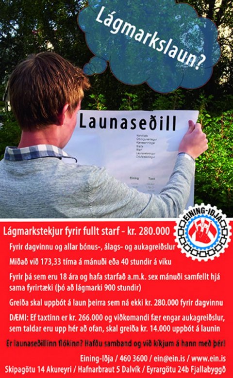 Lágmarkstekjur fyrir fullt starf - kr. 280.000