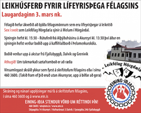 Leikhúsferð fyrir lífeyrisþega félagsins