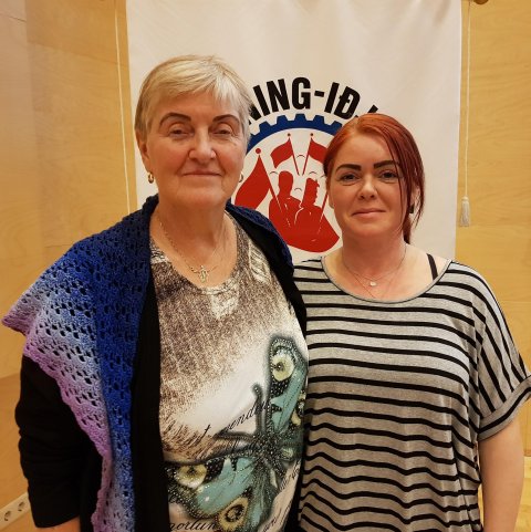 Margrét og Hrefna að loknum aðalfundi félagsins