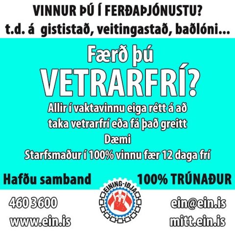 Vetrarfrí fyrir fólk í vaktavinnu