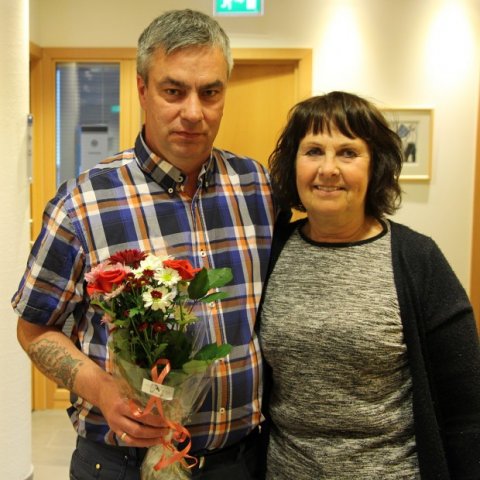 Ómar ásamt Sigríði formanni deildarinnar