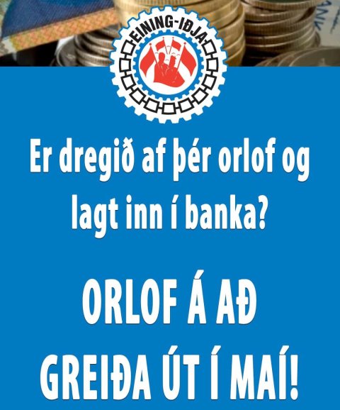 Orlofslaun lögð inn á orlofsreikning