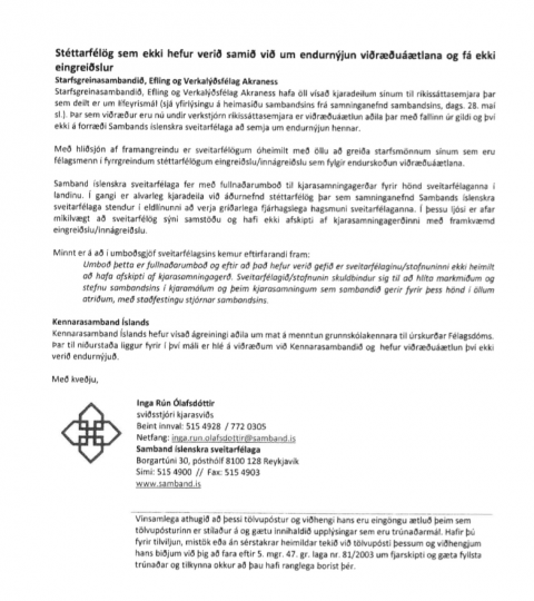 Síðari blaðsíða tölvupóstsins frá SÍS til framkvæmdastjóra sveitarfélaga, mannauðsstjóra og launaful&hellip;