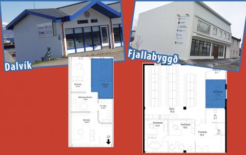 TIL LEIGU - Skrifstofur á Dalvík og í Fjallabyggð