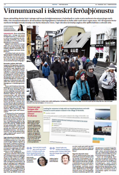 Vinnumansal í íslenskri ferðaþjónustu